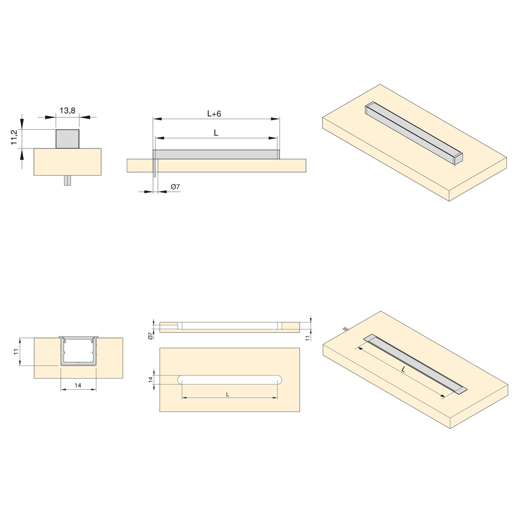 Diffusorprofil Lynx W, zur Herstellung von Leuchten mit LED-Streifen, Länge 3,90m, Kunststoff, Schwarz-2