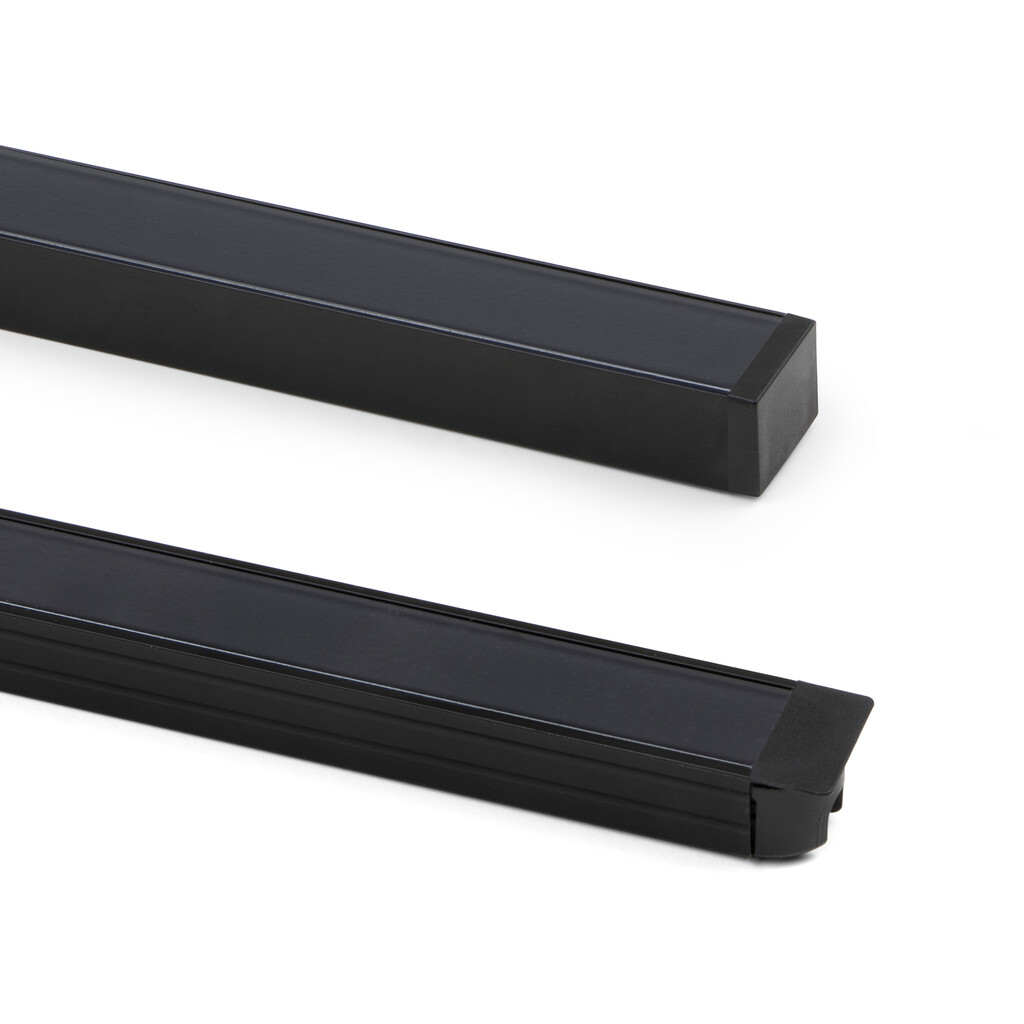 Diffusorprofil Lynx W, zur Herstellung von Leuchten mit LED-Streifen, Länge 3,90m, Kunststoff, Schwarz-3