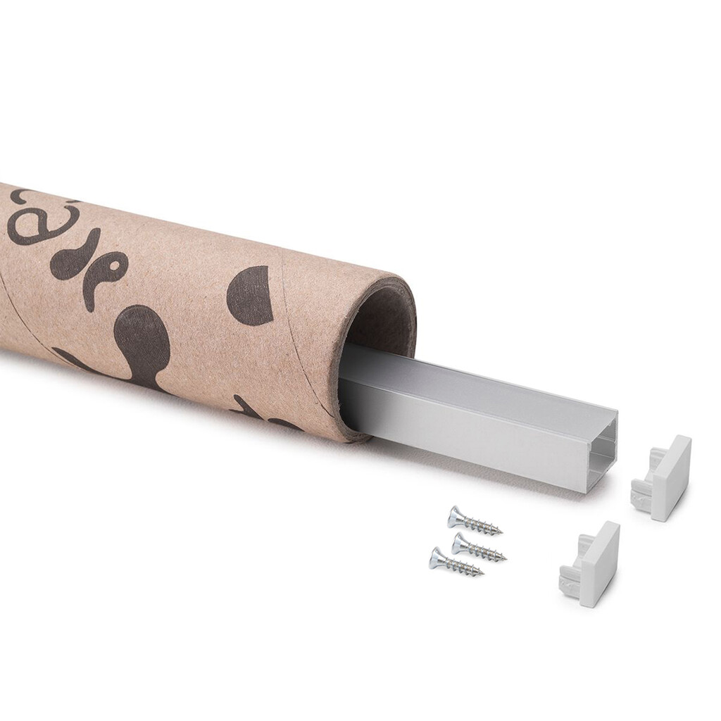 Juego de perfiles y tapas de superficie Lynx W, para hacer luminarias con tiras LED, longitud 2.35m, Aluminio y Plástico, Anodizado mate-4