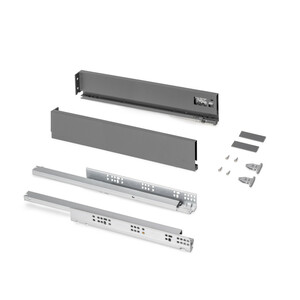 External drawer Protone 30kg , total extraction runners with soft closing, height 93mm, depth 500mm, Steel, Anthracite Grey product photo