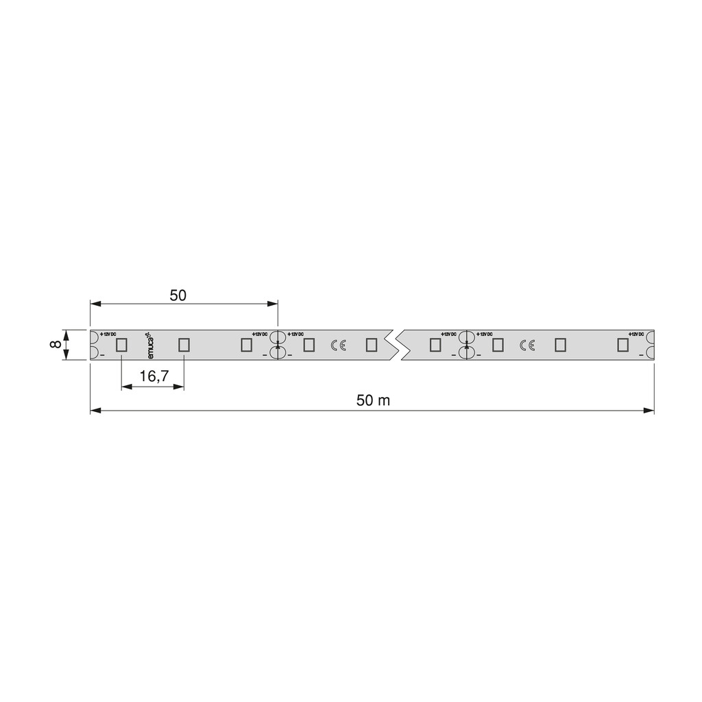 LED Streifen Lynx Basic 4,8W/m IP20 (12V DC), Länge 50m, natürliches weißes Licht 4.000K, Kunststoff-1