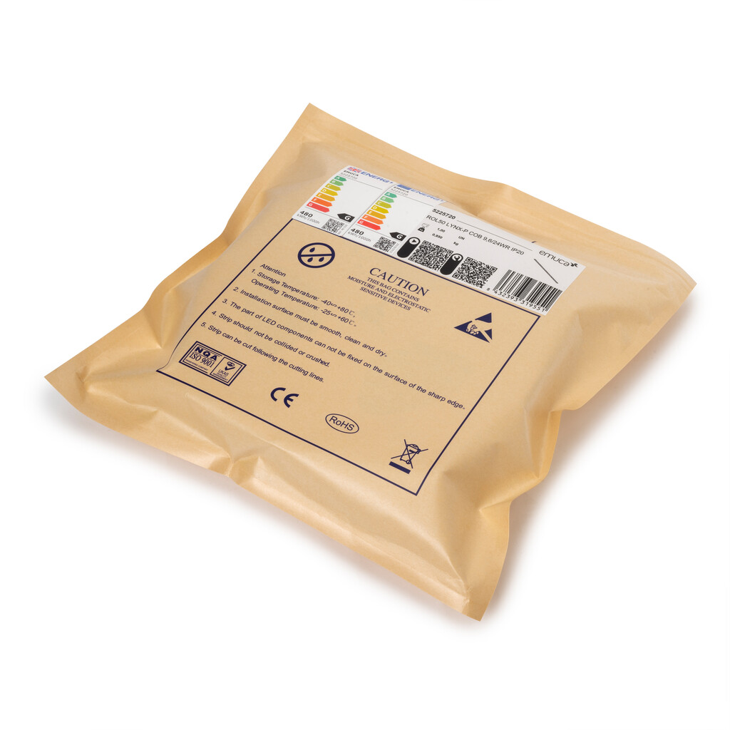 LED Strip Lynx Premium COB 9,6 W/m IP20 (24V DC), length 50m, cold white light 6.000K, Plastic-10