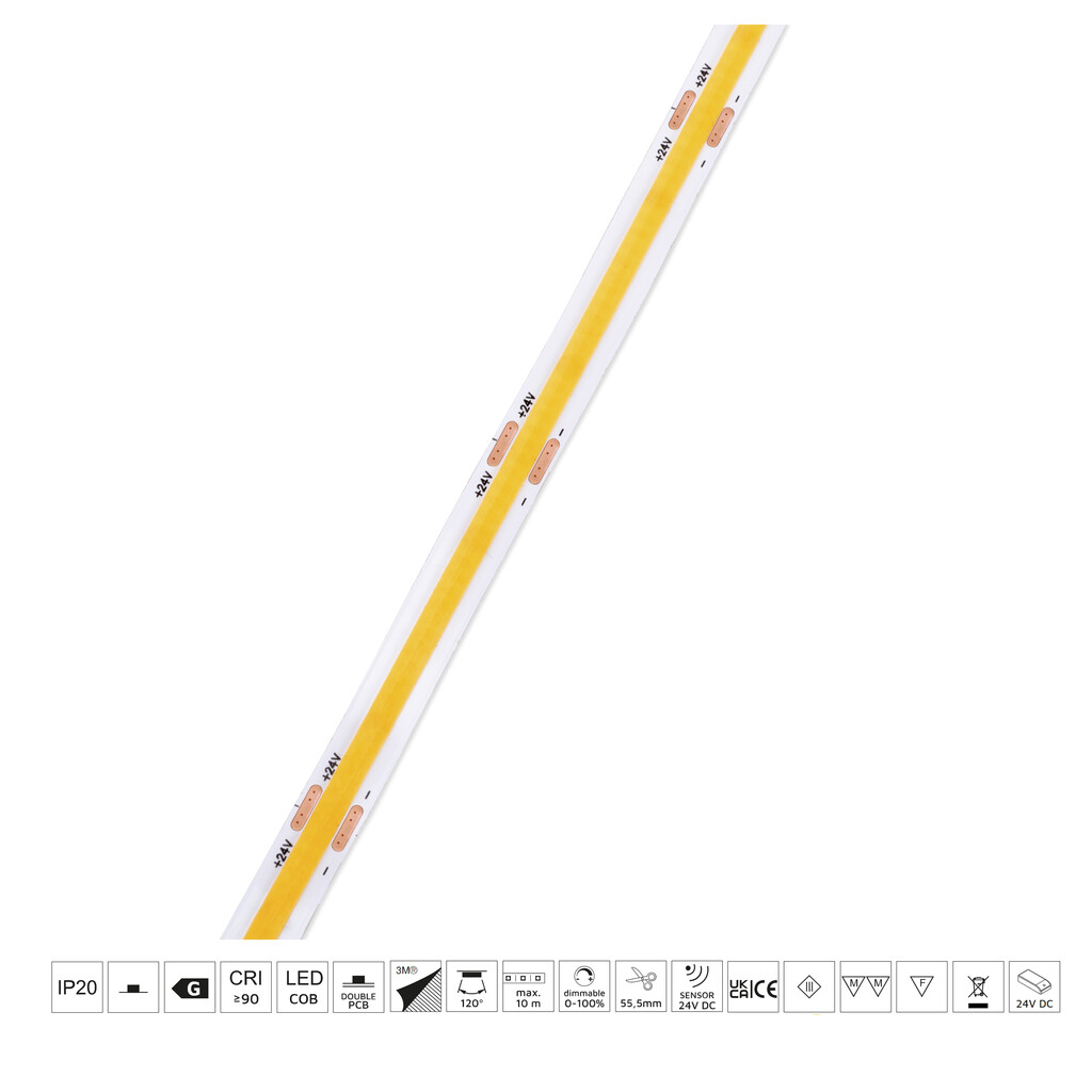 LED Streifen Lynx Premium COB 9,6 W/m IP20 (24V DC), Länge 50m, natürliches weißes Licht 4.000K, Kunststoff-9