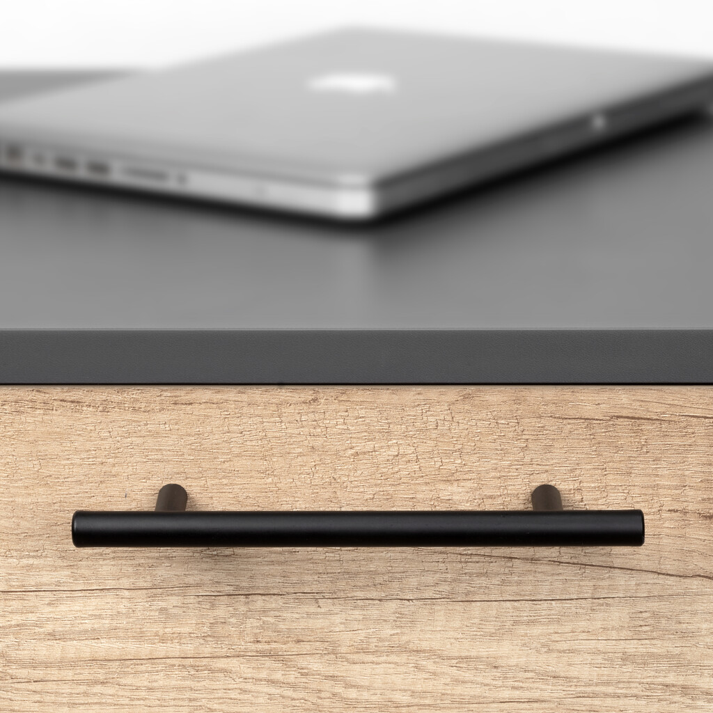 Lot von 10 Möbelgriffe Orlando, L210mm, 160mm Achsenabstand, Stahl, Schwarz lackiert-4