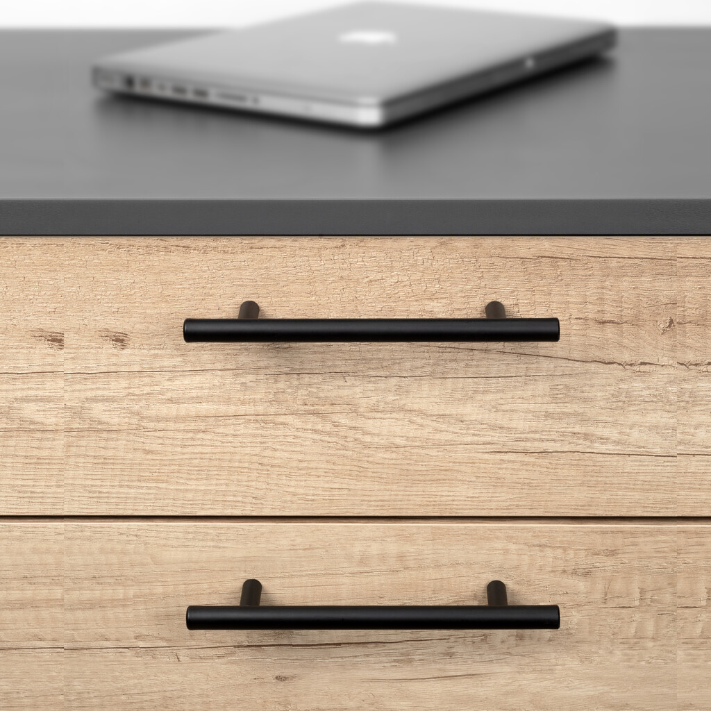 Lot von 10 Möbelgriffe Orlando, L210mm, 160mm Achsenabstand, Stahl, Schwarz lackiert-5