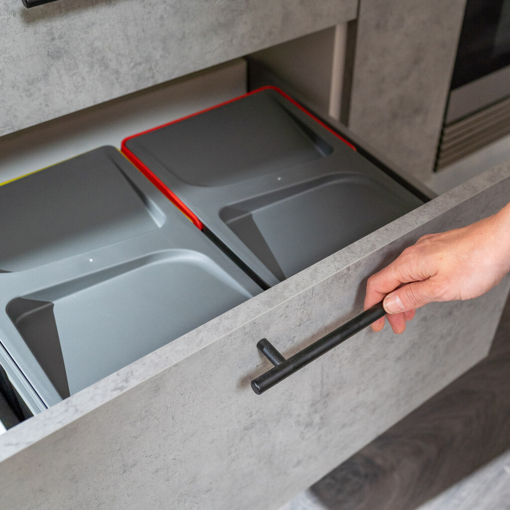 Lot von 10 Möbelgriffe Orlando, L210mm, 160mm Achsenabstand, Stahl, Schwarz lackiert-6