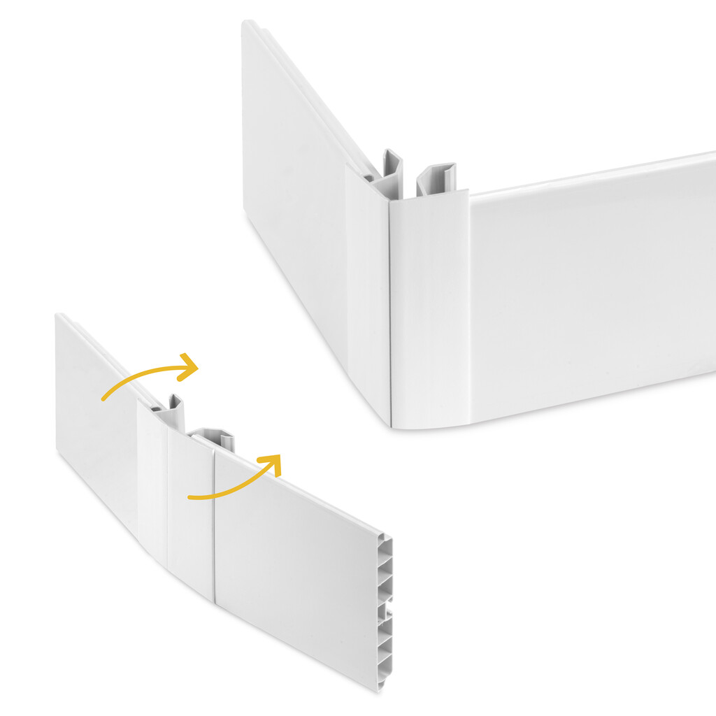 Angle flexible pour plinthe de cuisine Plasline, hauteur 150mm, Plastique, Finition or-4