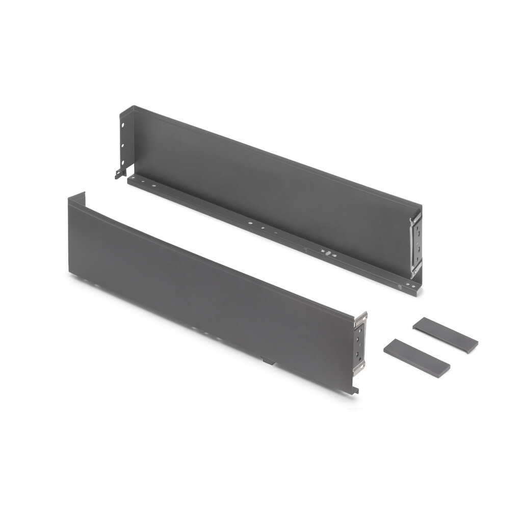 Juego de costillas para cajón Simplex de altura 122mm, profundidad 440mm, Gris antracita, Acero-Primary