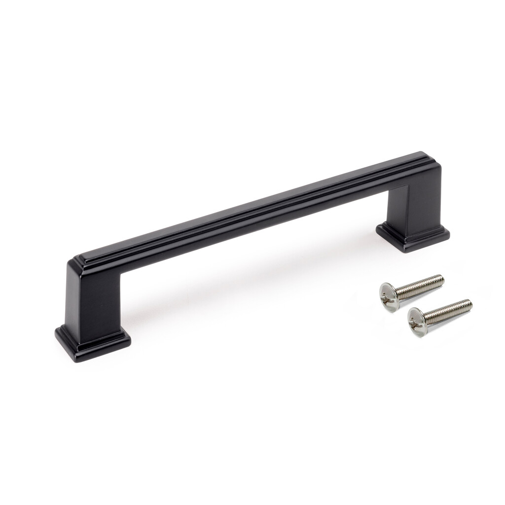 Lot of 5 furniture handles Tanger, L147.5mm, 128mm interaxis, Zamak, Black painted-5