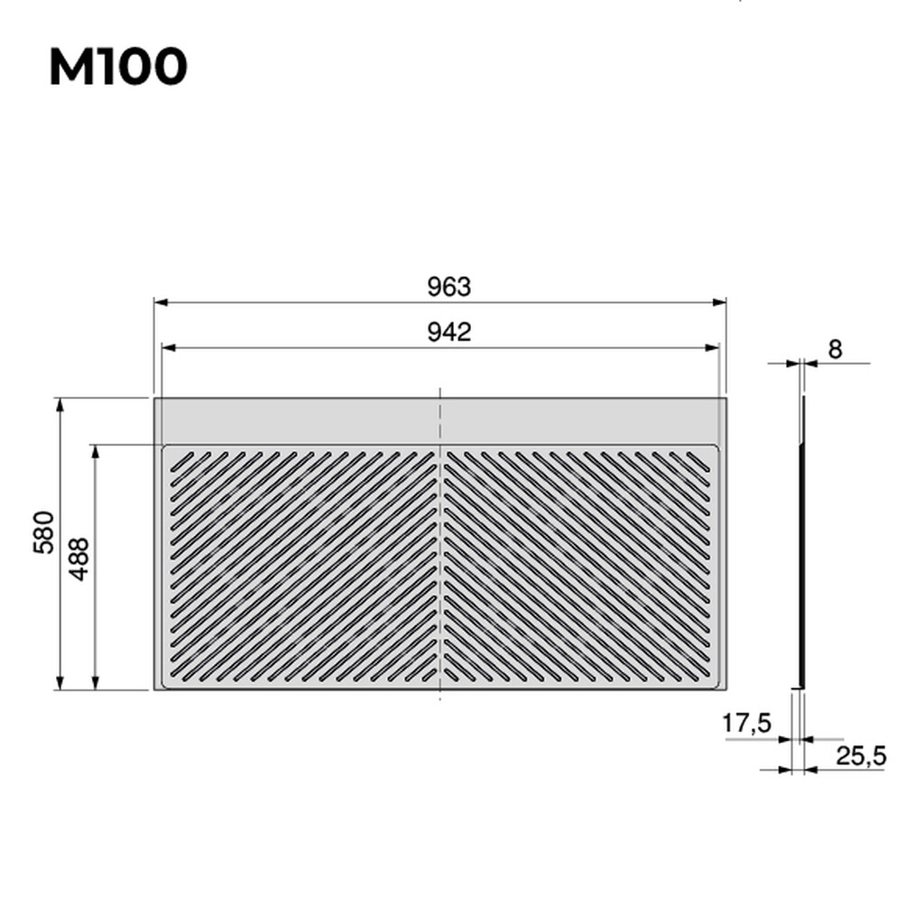 Protecteurs fond pour la cuisine Sink, M100, 963x580mm, épaisseur de la planchet 18mm, découpable, Plastique, Gris antracite-1