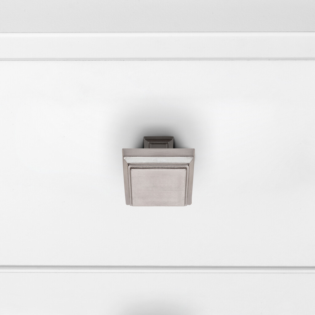 Lot de 10 furniture knobs Ceuta, 31.5x31.5mm, Zamak, Satin finished nickel-3