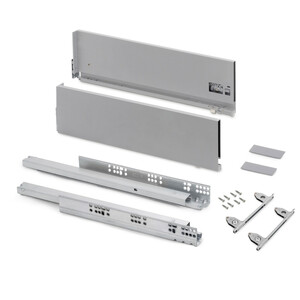 Aussenschublade Vertex mit 3D-Regelung, H&ouml;he 178mm, 40Kg, Tiefe 400mm, Stahl, Grau metallic Produktfoto