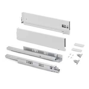 Caj&oacute;n exterior Vertex con regulaci&oacute;n 3D de altura 131mm, 40kg, profundidad 300mm, Acero, Pintado blanco foto del producto