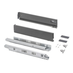 Vertex with 3D regulation External drawer, height 93mm, 60kg, depth 500mm, Steel, Anthracite Grey product photo