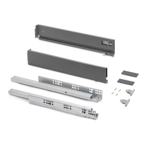 Vertex with 3D regulation External drawer, height 83mm, 40kg, depth 500mm, Steel, Anthracite Grey product photo