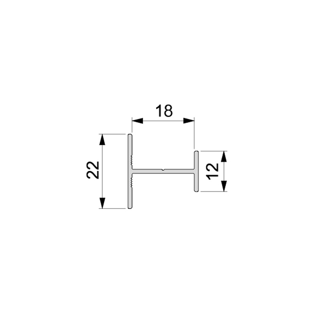 Querbalken Placard H18x12/22, 2,35 m, Gold eloxiert, Aluminium-1