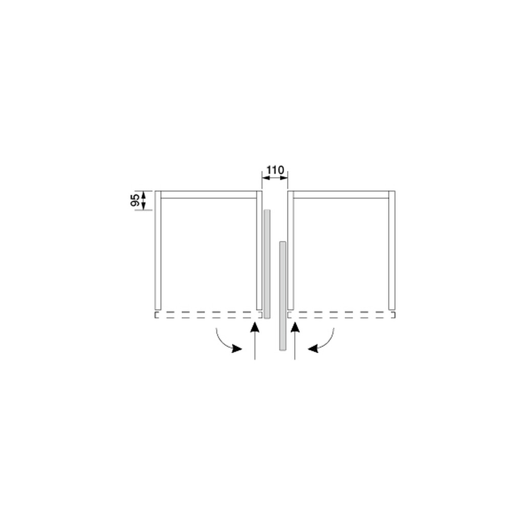 Connector 110 Concepta3 for two sliding doors, for fixed Plinth, Lower position, 110x26mm, Aluminium, Matt anodized-2
