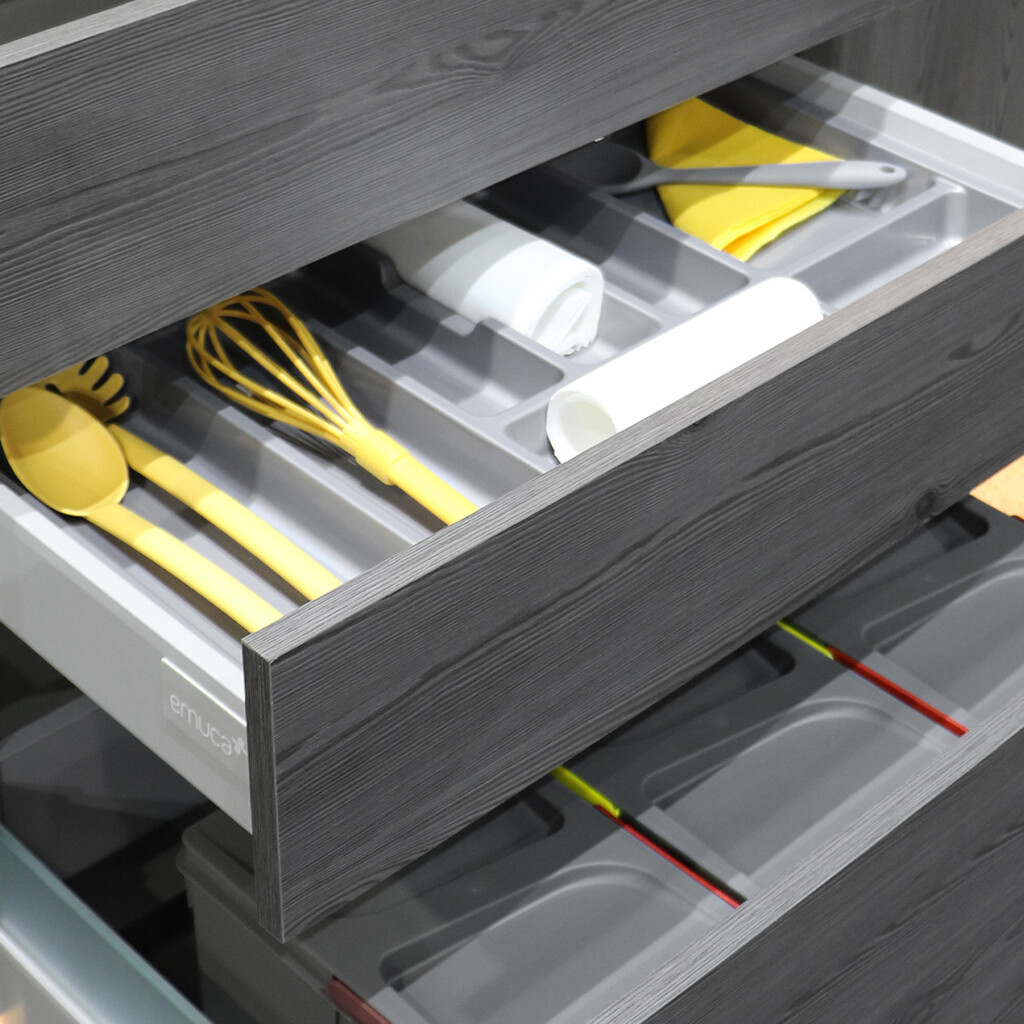 Besteckeinsatz Optima für Universalschublade, Modul 450mm, Kunststoff, Grau-5
