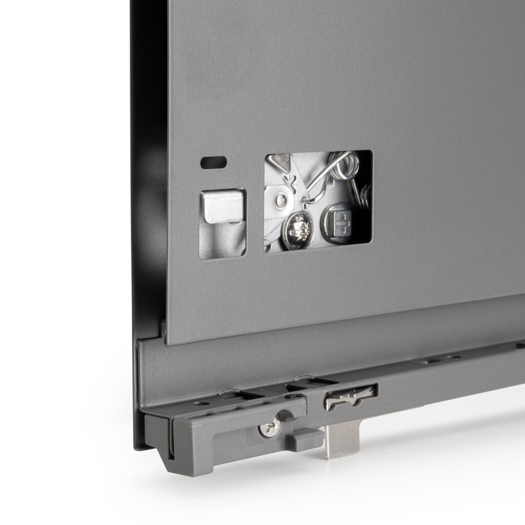 Vertex Push Sincro with 3D regulation External drawer, height 93mm, 40kg, depth 350mm, Steel, Anthracite Grey-5