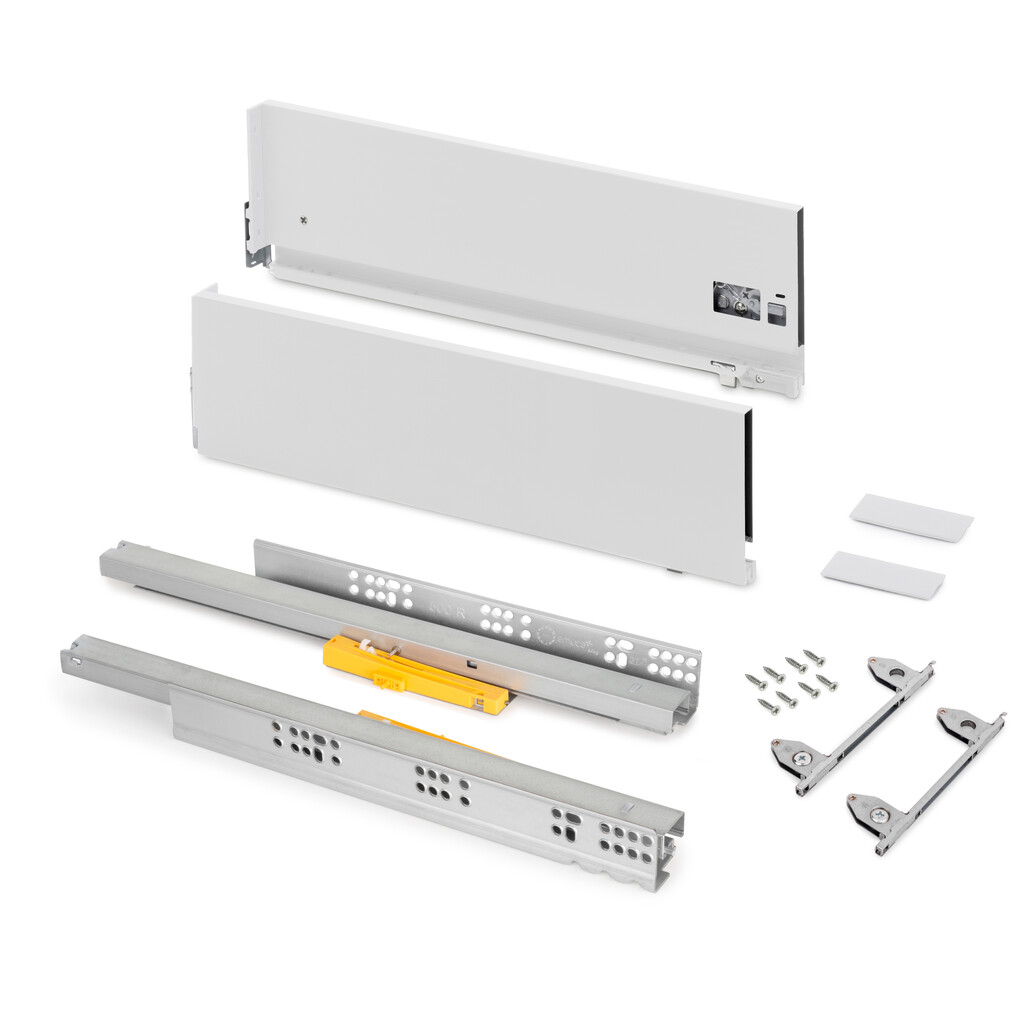 Vertex Push Sincro with 3D regulation External drawer, height 178mm , 40kg, depth 450mm, Steel, White painted-Primary