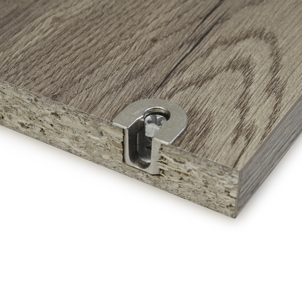 Support for fixing shelves Check 20, with ridge, diameter 20mm, board thickness 19mm, Zamak, Nickel plated-3