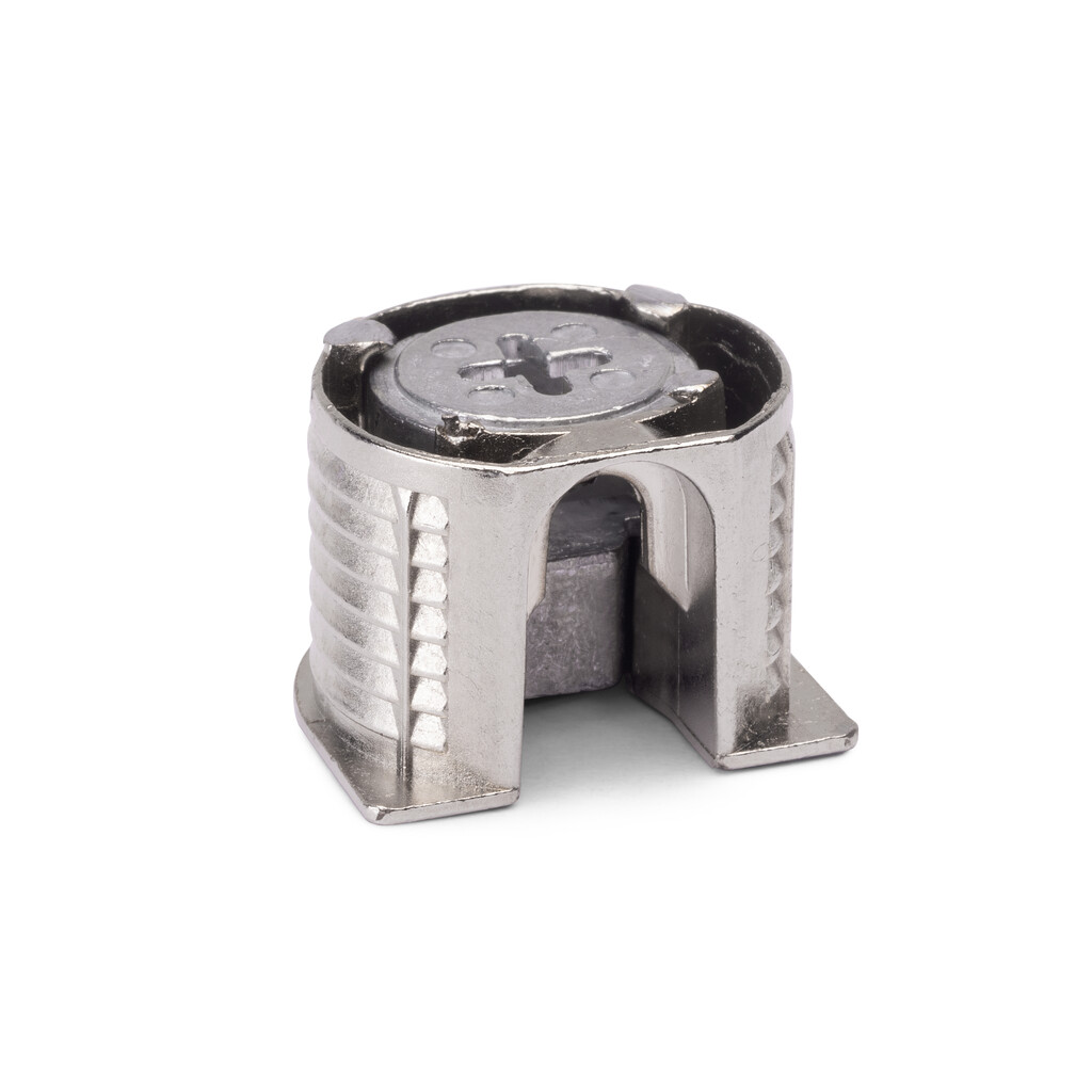 Support for fixing shelves Check 20, with ridge, diameter 20mm, board thickness 19mm, Zamak, Nickel plated-4