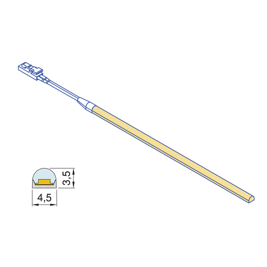 Lynx Premium Mini SOB LED strip, 7,2 W/m, IP65 (24V DC), length 5.000mm, Warm White light 2.700K, Plastic-3