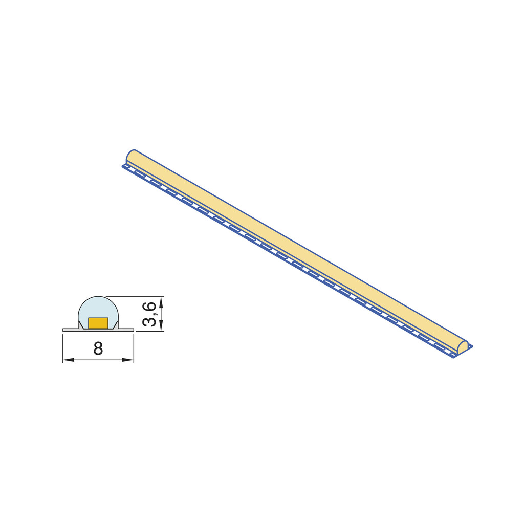Lynx Premium SOB Freecut LED strip, 9,6 W/m, IP20 (24V DC), length 5.000mm, Natural White light 4.000K, Plastic-3