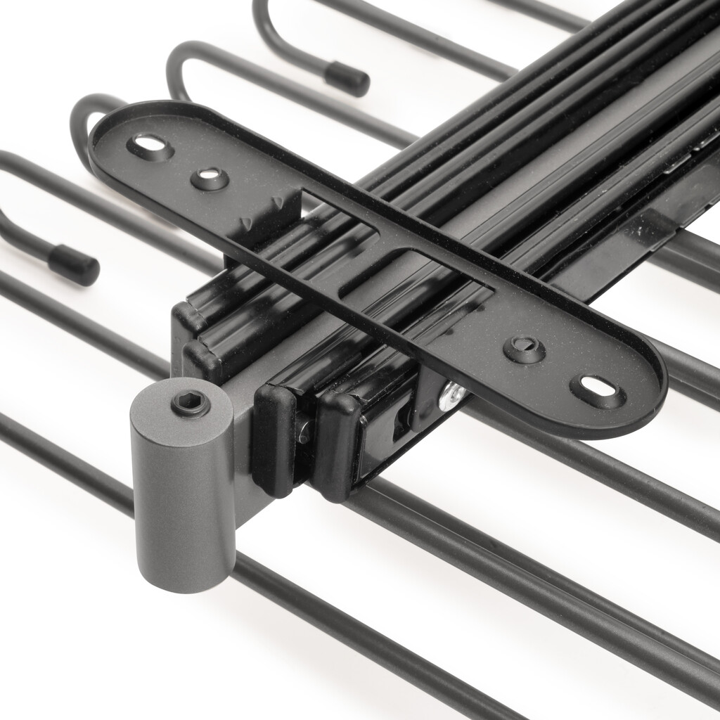 Pull-out trouser rack, 11 rods, full extraction guides, Steel, Titanium-9
