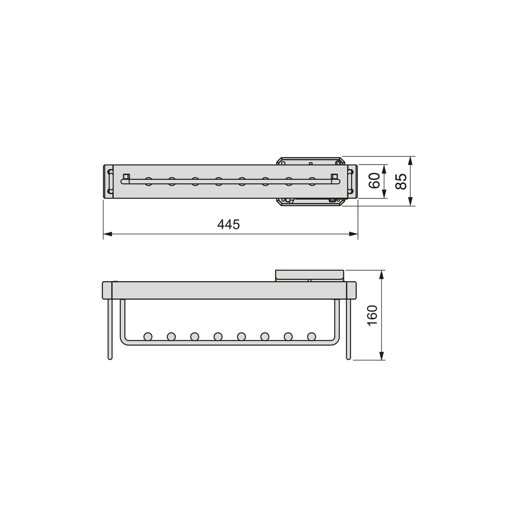 Quartz extractable hanger for wardrobe, Plastic and Aluminium, Titanium-1