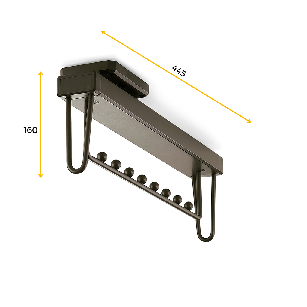 Quartz extractable hanger for wardrobe, Plastic and Aluminium, Titanium-2