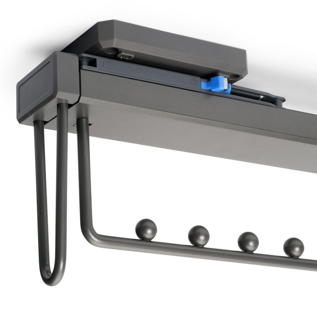 Quartz extractable hanger for wardrobe, Plastic and Aluminium, Titanium-6