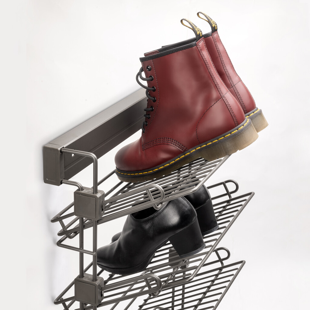 Pull-out lateral shoe rack Quartz, Left, Steel, Titanium-5