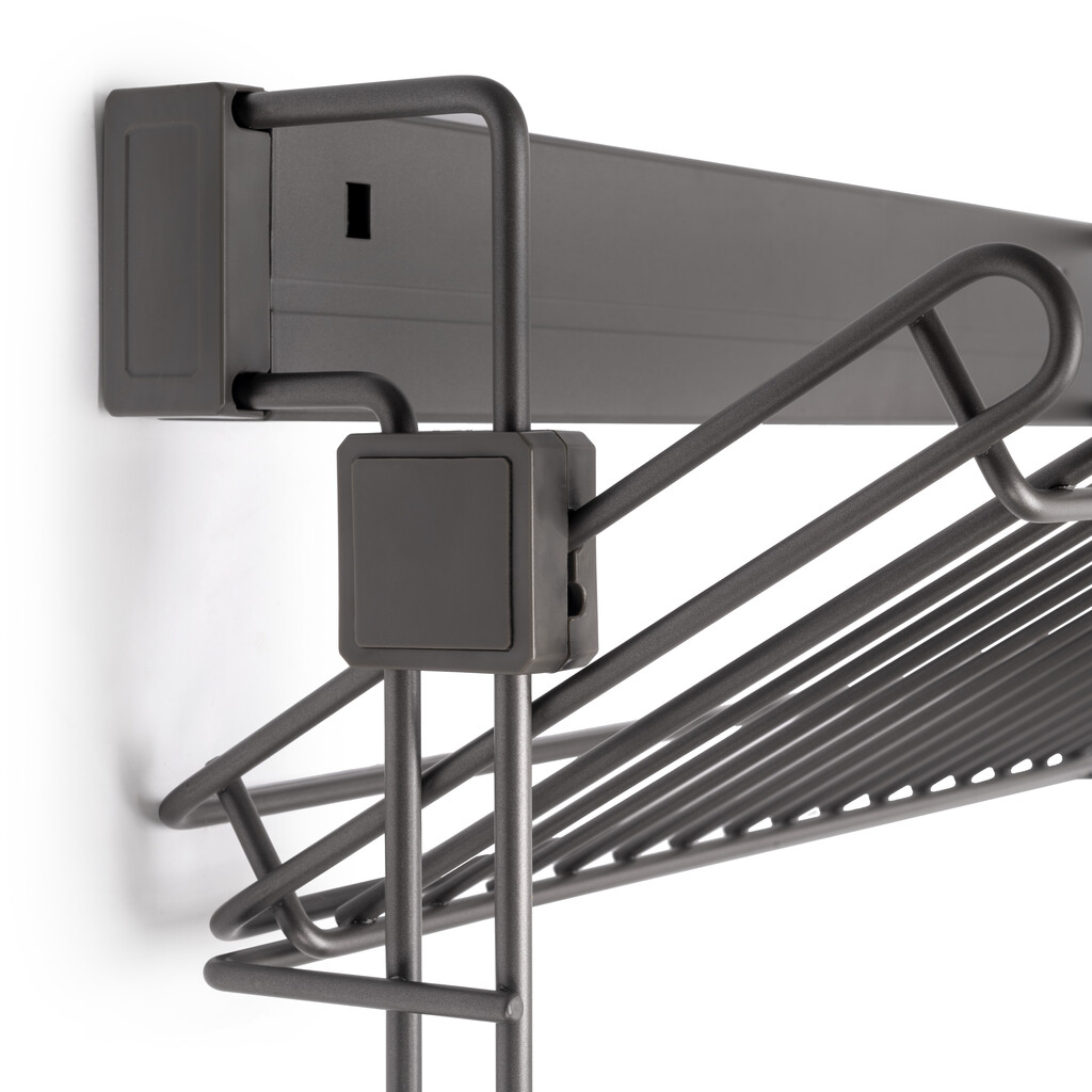 Pull-out lateral shoe rack Quartz, Left, Steel, Titanium-6