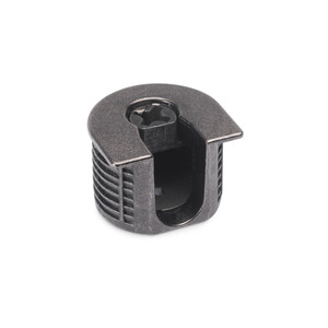 Support for fixing shelves Check 20, without ridge, diameter 20mm, board thickness 19mm, Zamak, Black oxide product photo