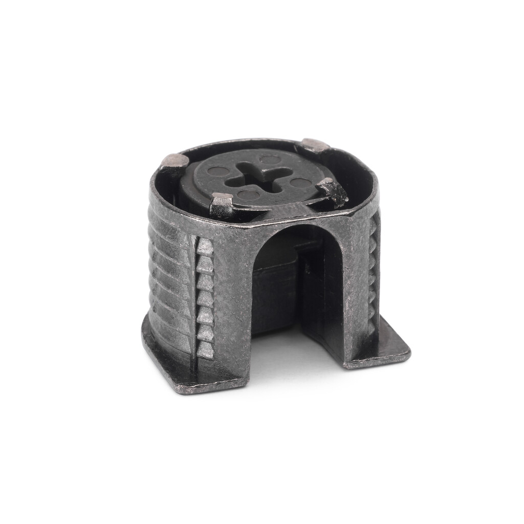 Support for fixing shelves Check 20, without ridge, diameter 20mm, board thickness 19mm, Zamak, Black oxide-4