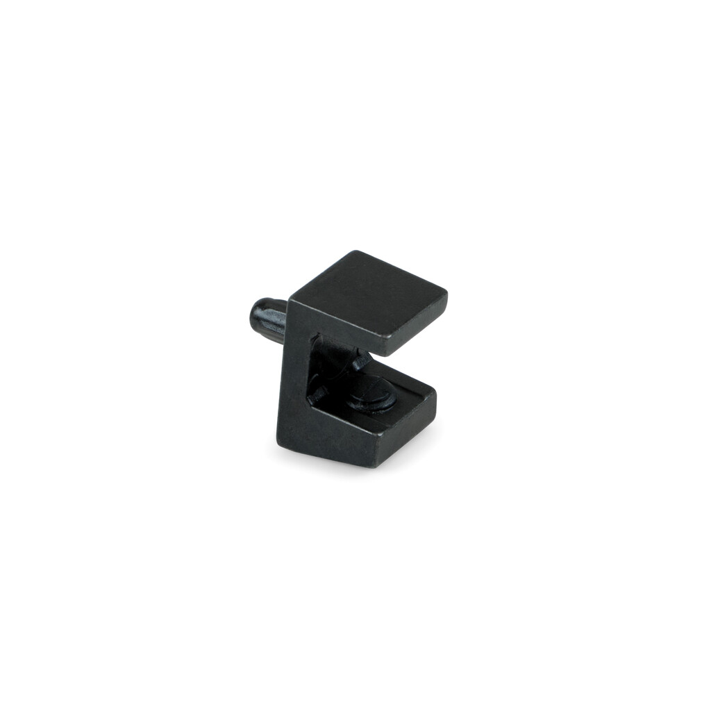 Soporte para estante de cristal Evo, diámetro 3mm, Plástico y Zamak, Negro óxido-Primary