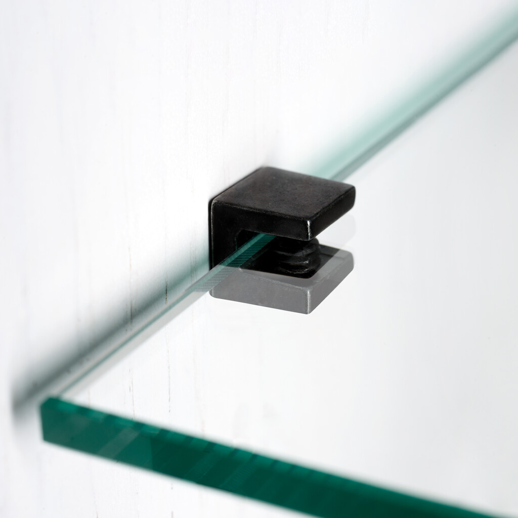 Soporte para estante de cristal Evo, diámetro 3mm, Plástico y Zamak, Negro óxido-4