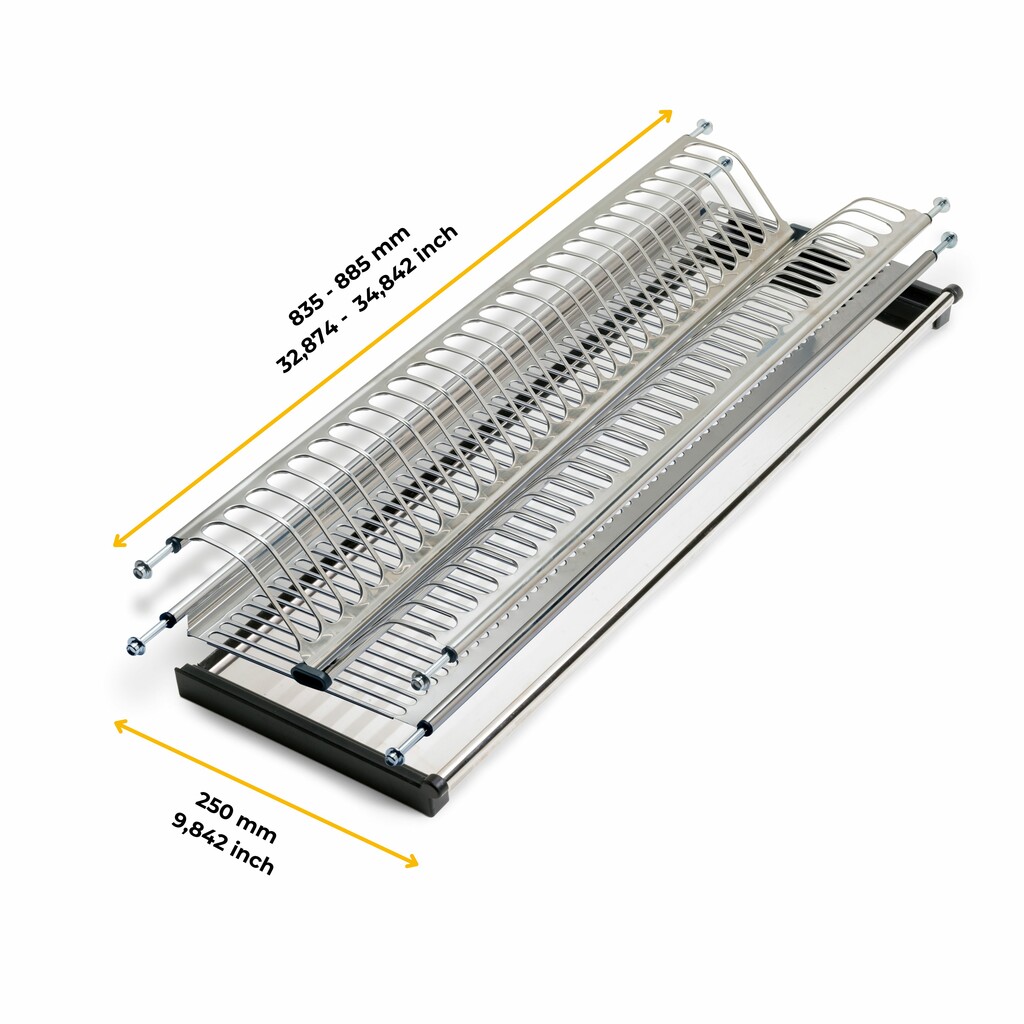 Stainless steel plate rack Drynox,  module 900mm, Stainless steel-2