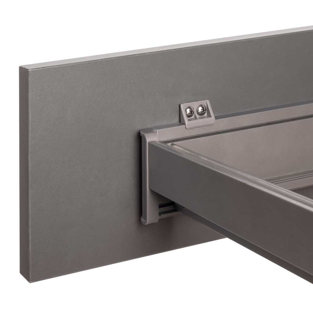 Rack avec glissières à extension totale et à fermeture douce pour accessoires d'armoire Quartz, 562-588mm, Aluminium et plastique, Titane-25