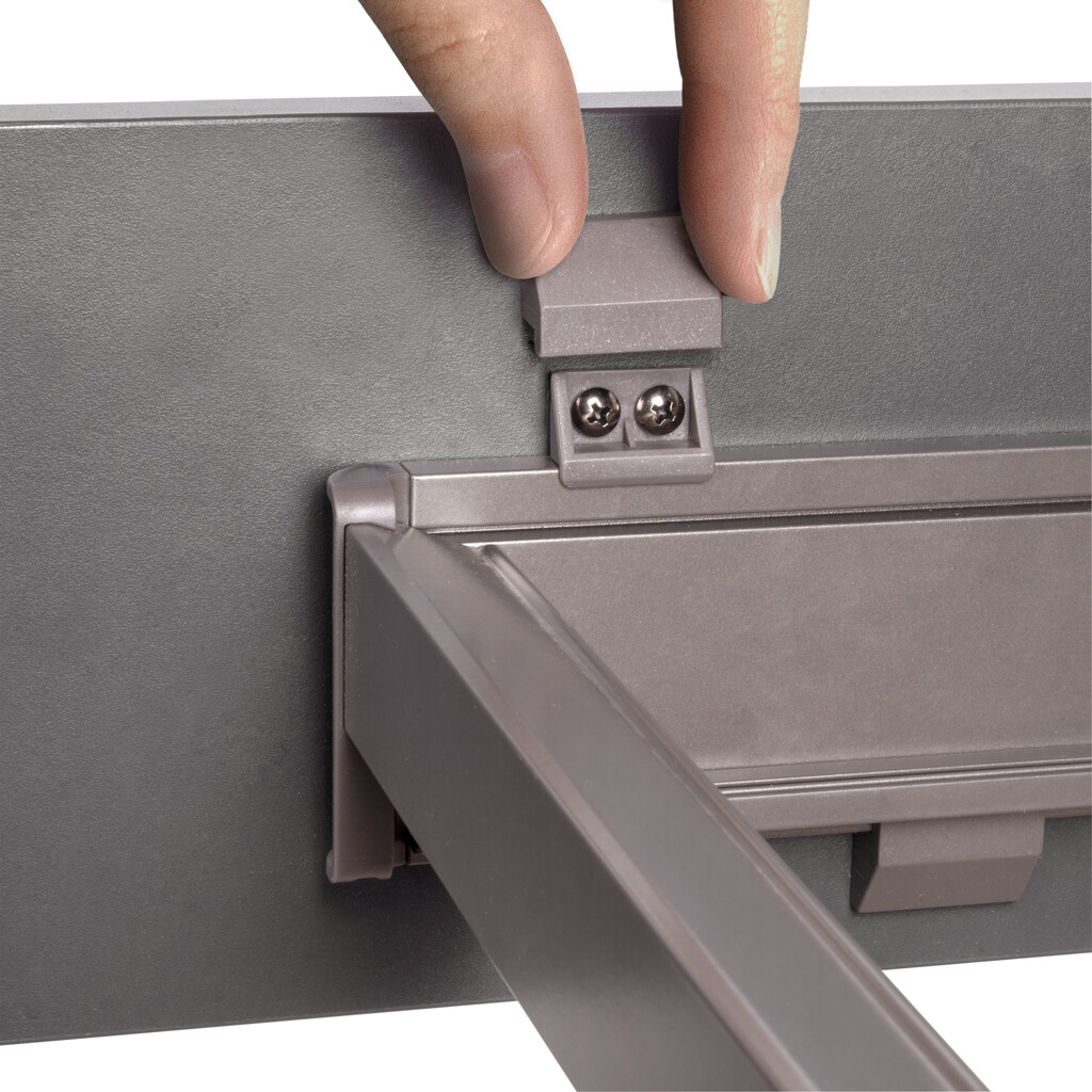 Frame with soft-close and full-extension slides for cabinet accessories Quartz, 887-913mm, Aluminium and plastic, Titanium-26