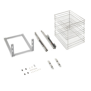 Supra Pull-out rack for lower fixing with soft closing, module 400mm, Steel, Chrome plated product photo