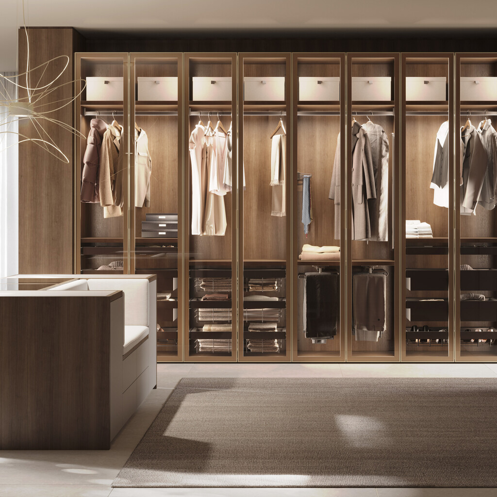 Kit barra per armadio Luxe, striscia LED 4,5x8 Neonlynx V, sensore di movimento RF Smart e convertitore Smart (24V DC), lunghezza 1.150mm, Luce Bianco calda 2.700K, Tecnoplastica e Alluminio, Titanio-5