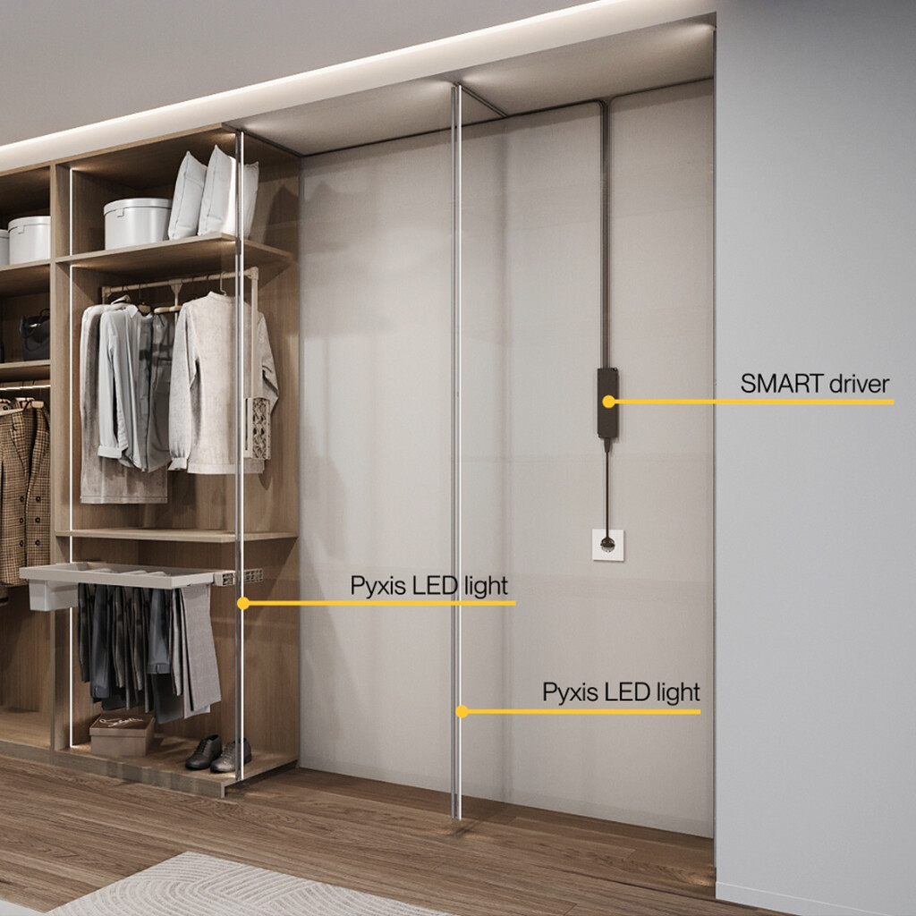 Luminária LED de superfície Pyxis (24V DC), comprimento 2.9m, Branco natural 4.000K, Alumínio e Plástico, Anodizado mate-6