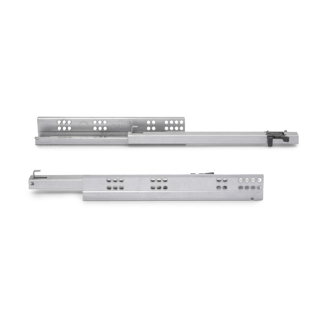 Set di guide per cassetti a scomparsa Integrity, estrazione parziale, chiusura soft, profondità 390 mm, Acciaio, Zincato bianco-Primary