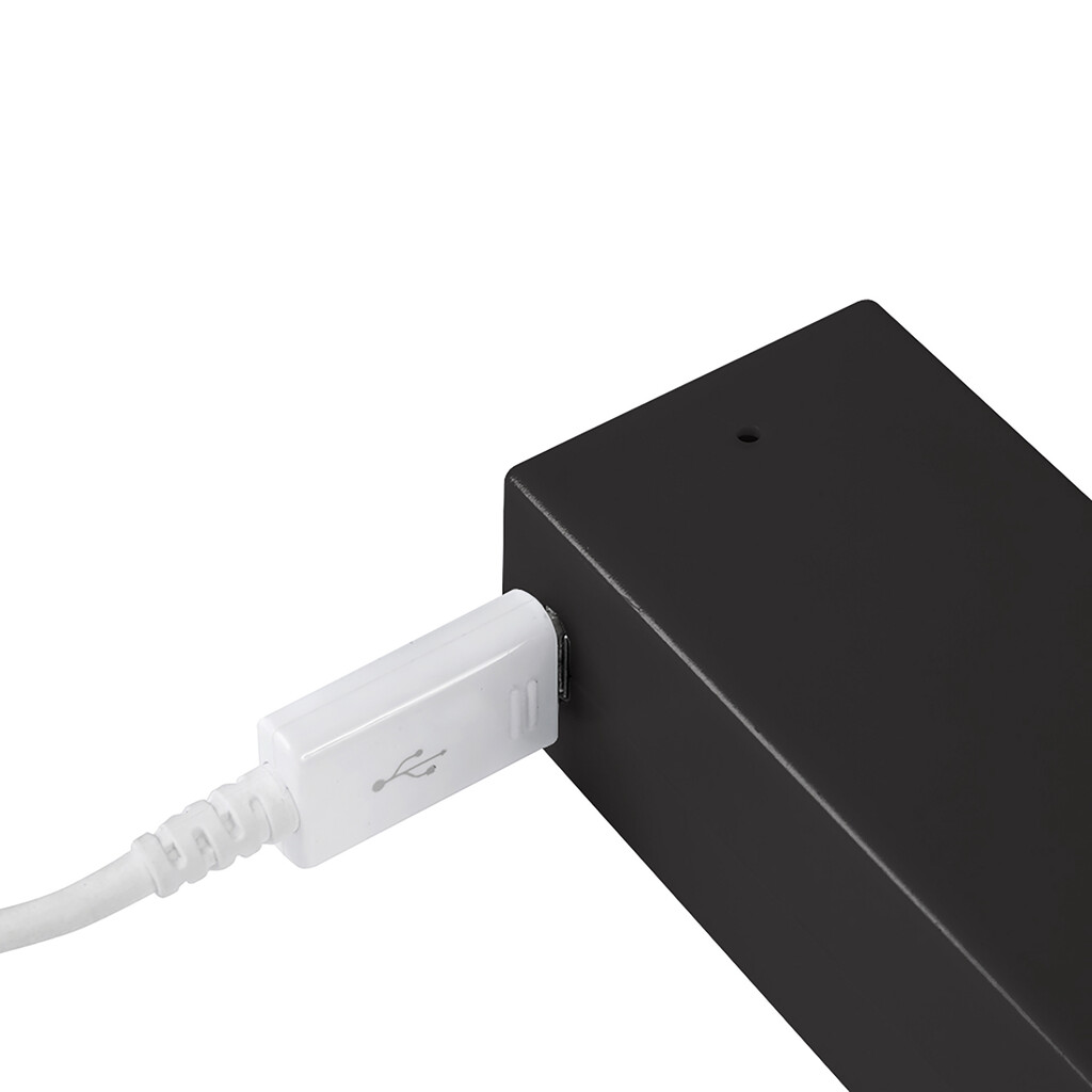 Varão de roupeiro Castor com luz LED, bateria removível e sensor de movimento, 558, Preto texturado-7