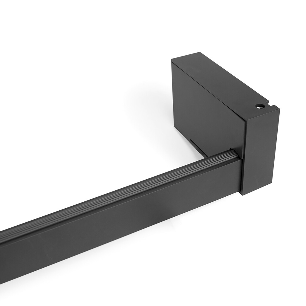 Castor LED wardrobe rail with pull-out battery and motion sensor, L1.158mm, Plastic and Aluminium, Textured black painted-6