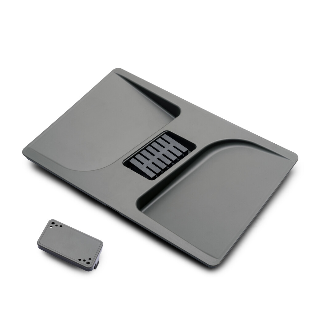 Recycle Containers for kitchen drawers with odour-proof lid, Height 266, 1x15litres, 2x7litres, Anthracite grey plastic-5