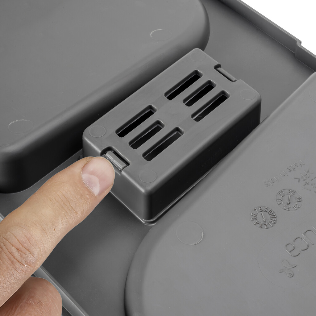 Recycle Containers for kitchen drawers with odour-proof lid, Height 266, 1x15litres, 2x7litres, Anthracite grey plastic-7