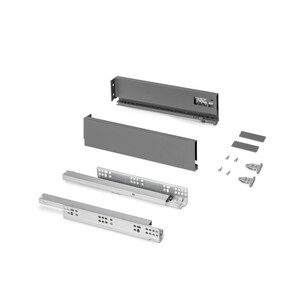 External drawer Protone 30kg , total extraction runners with soft closing, height 93mm, depth 350mm, Steel, Anthracite Grey product photo